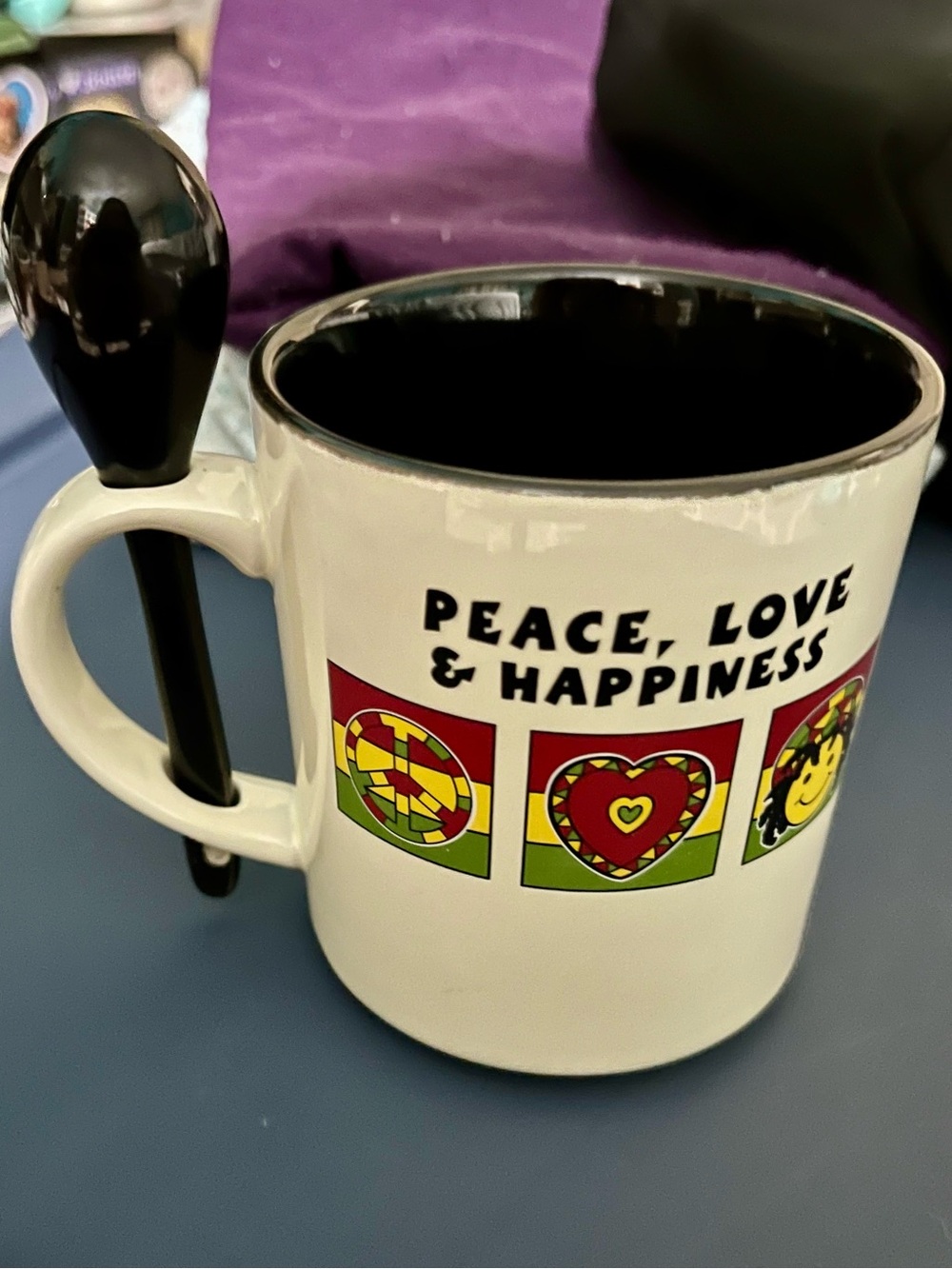 St. Lucia “Peace, Love & Happiness” Souvenir Mug w/ Spoon
